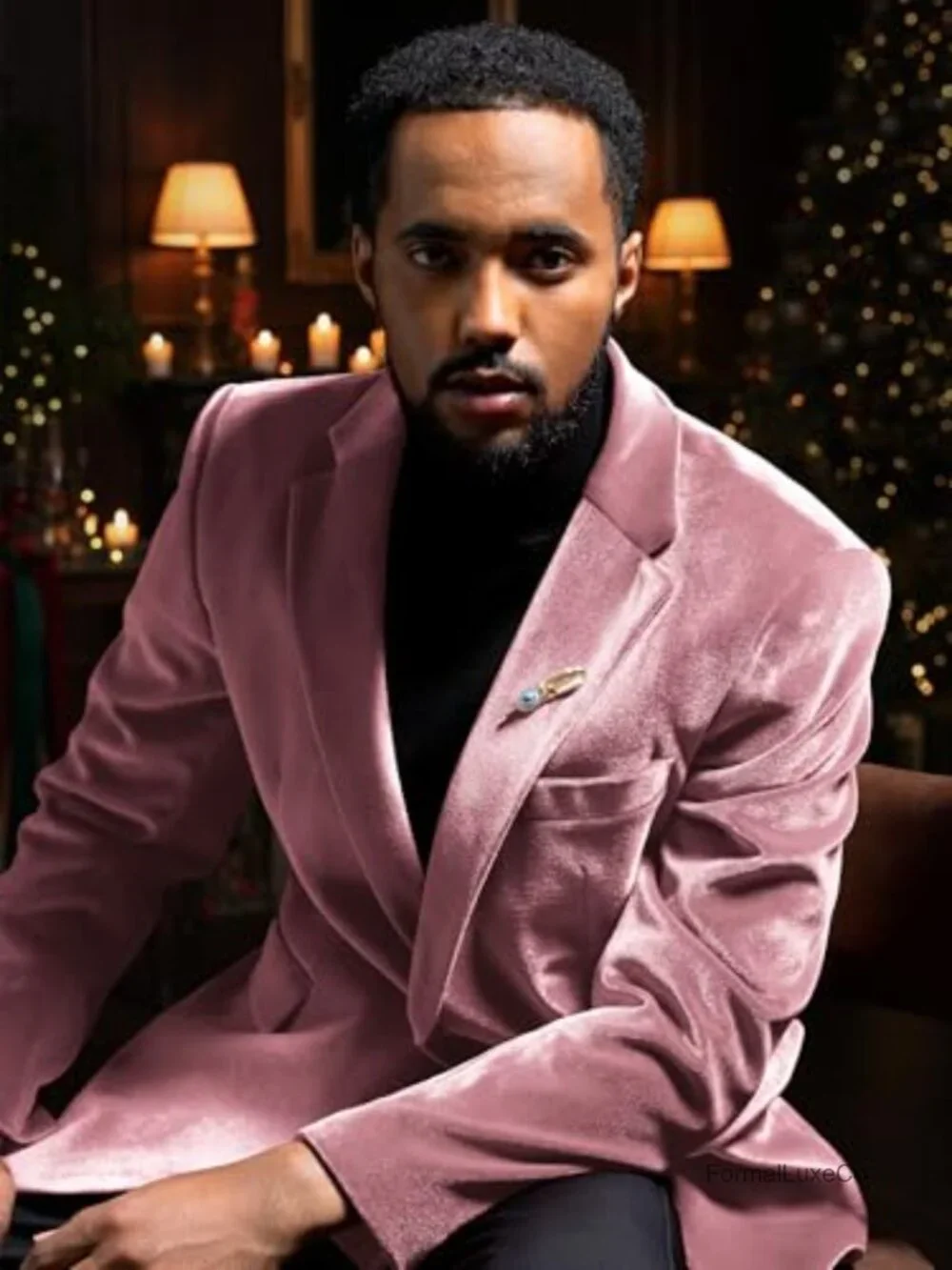 Velvet Slim Fit One Button Blazer Sport Coat Tuxedo Jacket Prom Wedding